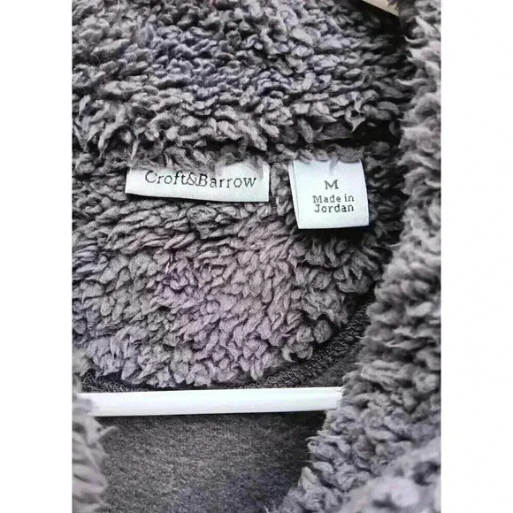 Croft & Borrow full-zip, soft, grey, fleece vest w/ white embroidery - Size Med - Picture 3 of 6